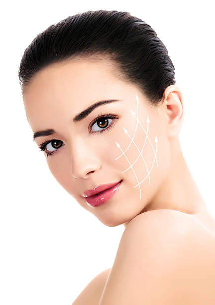 Young female with clean fresh skin stock photo
