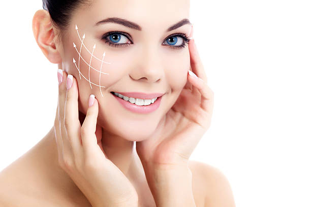 Young female with clean fresh skin stock photo