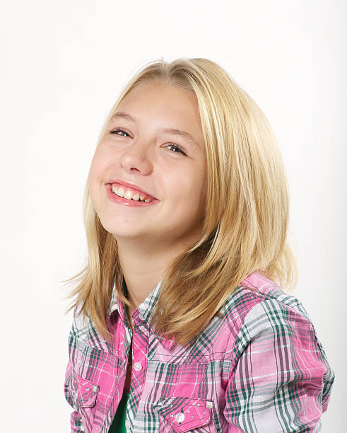 Young girl smiling stock photo