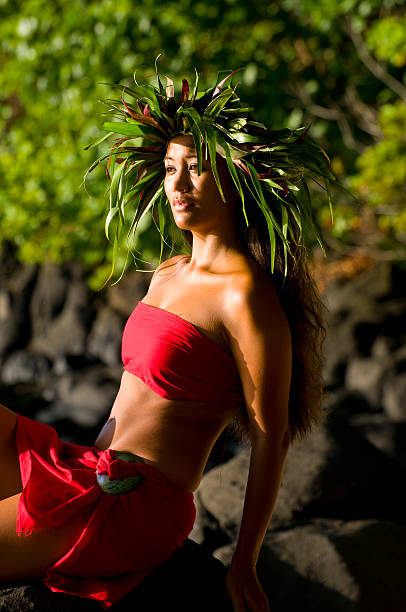 young Hawaiian girl stock photo