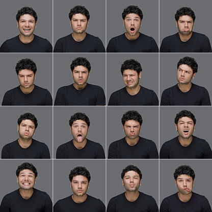 facial expressions young man making