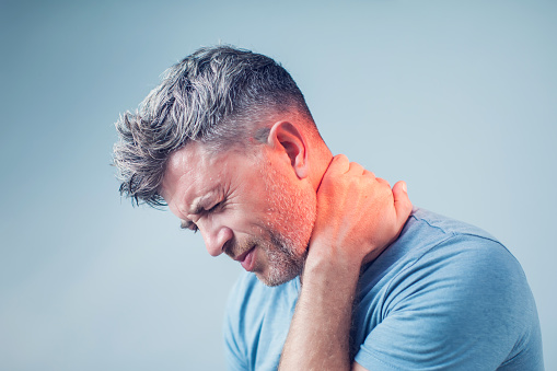Young Man Suffering From Neck Pain Headache Pain Stock Photo - Download  Image Now - iStock