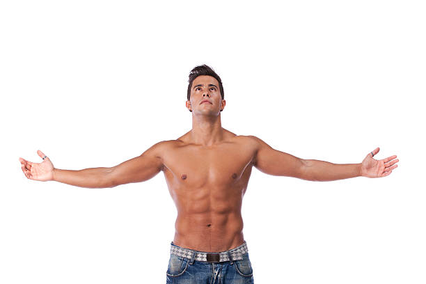 Young strong man stock photo