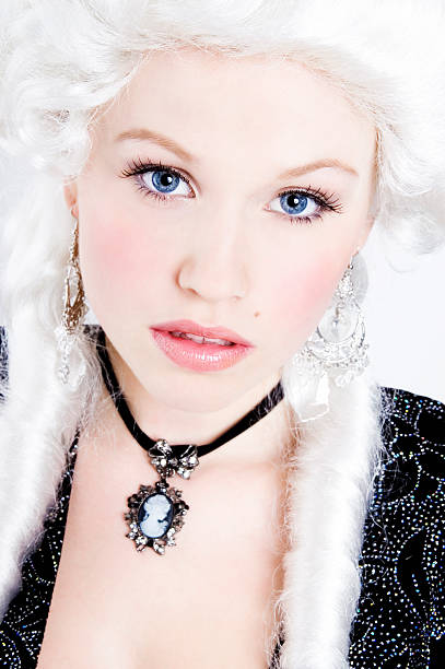 Young Woman Dressed in Renaissance Costume  white hair young woman stock pictures, royalty-free photos & images