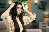 istock Young Woman hair care, stock photo 1345845425