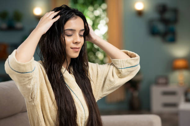 Young Woman hair care, stock photo stock photo