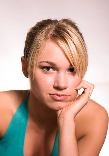 Young Woman Young Adult Blonde Woman hf7 stock pictures, royalty-free photos & images