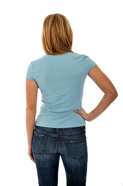 Young Woman Wearing Blank Tee Shirt stock photo