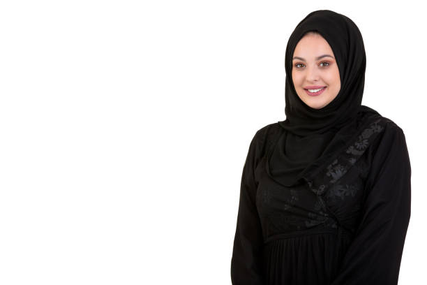 Young Woman Wearing Traditional Arabic Clothing hijab stock photo