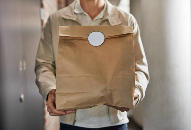 Closeup shot of a man making a home delivery