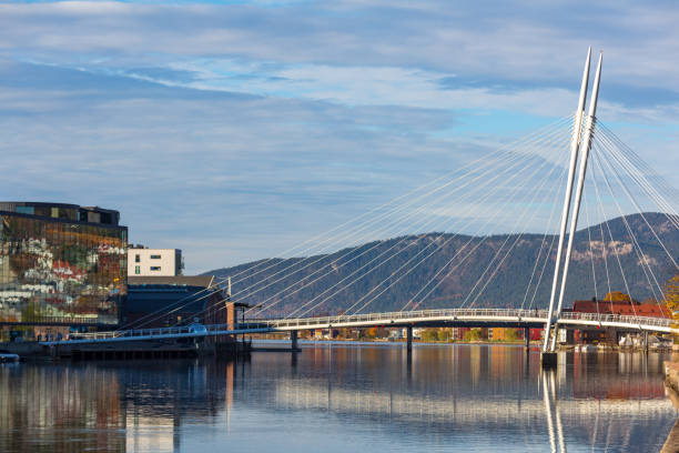 Ypsilon Bridge Drammen stock photo