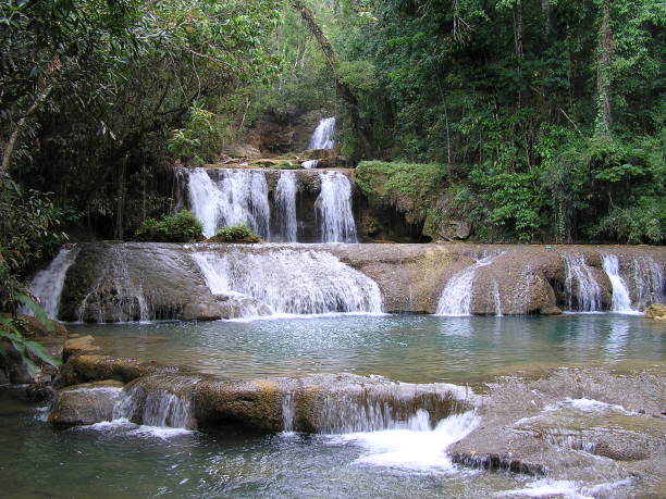 YS-Falls- Jamaica stock photo
