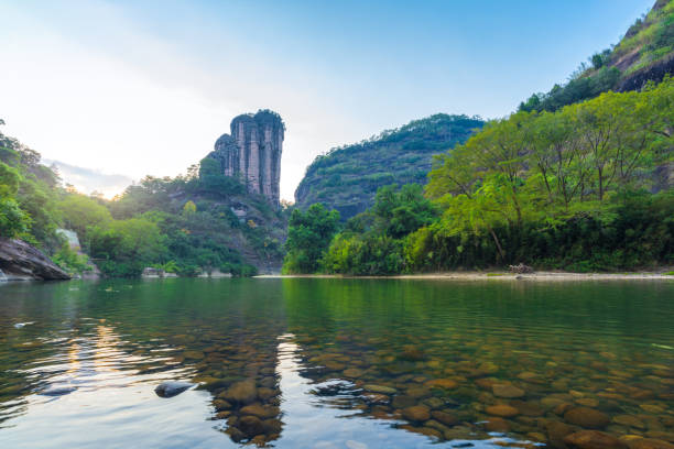 Yunvfeng, Wuyi Mountain, Fujian Province, China Yunvfeng, Wuyi Mountain, Fujian Province, China danxia landform stock pictures, royalty-free photos & images