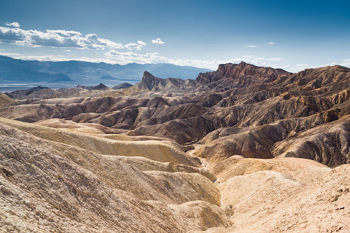 Zabriskie Point, far background Red Cathedral, to the right of Manly Beacon
