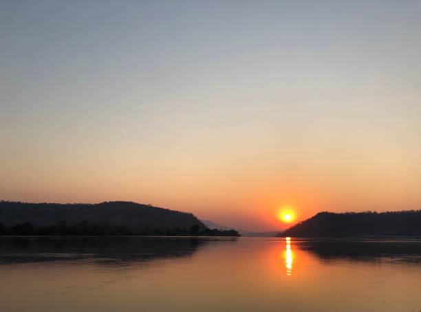 Zambezi River Sunrise stock photo