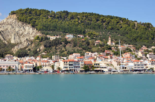Zante city port, Greece stock photo