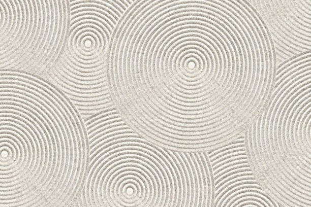 Zen pattern Zen circle pattern in sand stone material photos stock pictures, royalty-free photos & images