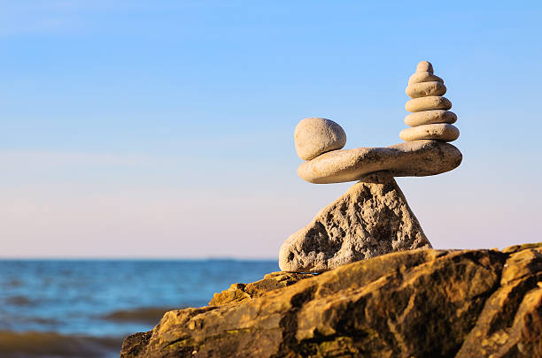 Zen stones in balance stock photo