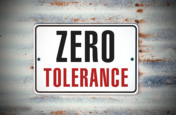 Zero Tolerance A sign that says "Zero Tolerance." zero stock pictures, royalty-free photos & images
