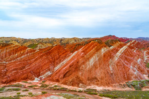 Zhangye Danxia National Geological Park.Colorful Danxia Geopark in Zhangye City, Gansu Province, China. Beautiful and colorful Danxia landforms. Zhangye Danxia National Geological Park.Colorful Danxia Geopark in Zhangye City, Gansu Province, China. Beautiful and colorful Danxia landforms. danxia landform stock pictures, royalty-free photos & images