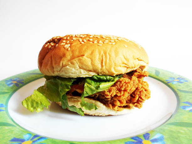 Zinger chicken sandwich stock photo