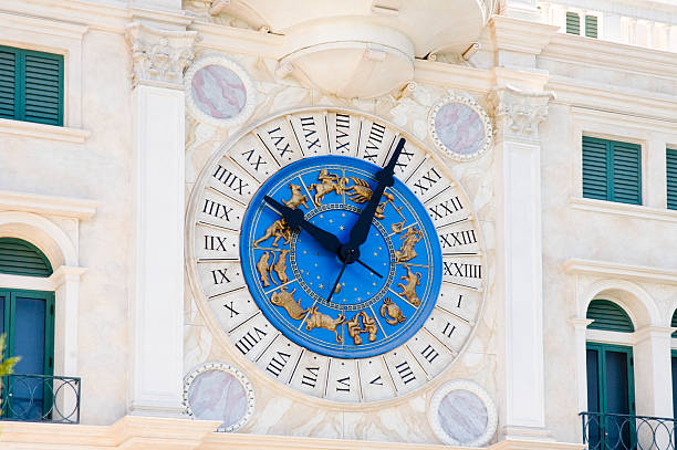 Zodiac clock stock photo