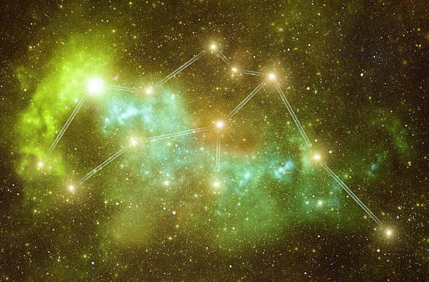 Zodiacal constellations. Aquarius stock photo