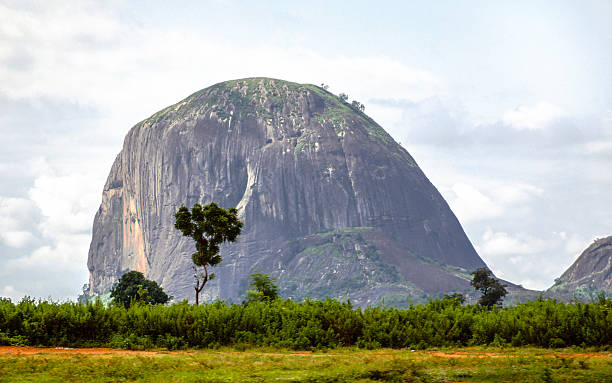 Zuma Rock - landmark of Nigeria. Zuma Rock is a large monolith near Abuja. nigeria stock pictures, royalty-free photos & images