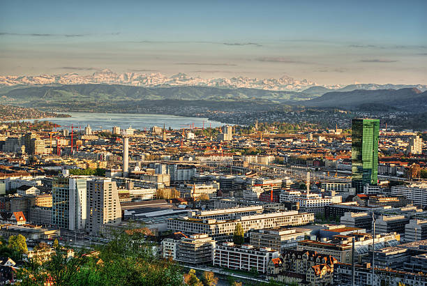 Zurich HDR April 2015, town of Zurich (Switzerland), HDR-technique zurich stock pictures, royalty-free photos & images