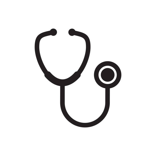 stethoskop-symbol - arztbesuch stethoskop stock-grafiken, -clipart, -cartoons und -symbole