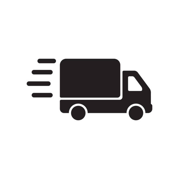 symbol "lieferung" - schweres nutzfahrzeug stock-grafiken, -clipart, -cartoons und -symbole