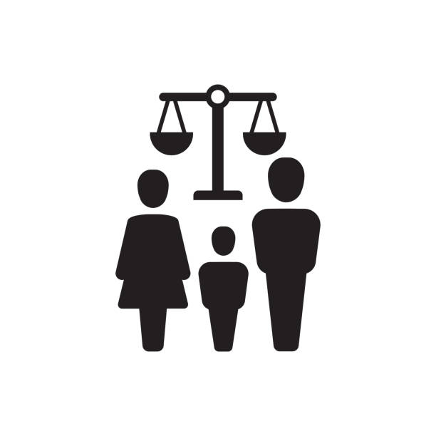 FAMILY LAW ICON FAMILY LAW ICON divorce icons stock illustrations