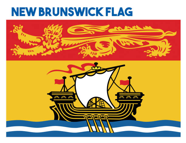 NEW BRUNSWICK FLAG VECTOR NEW BRUNSWICK FLAG woodstock ontario stock illustrations