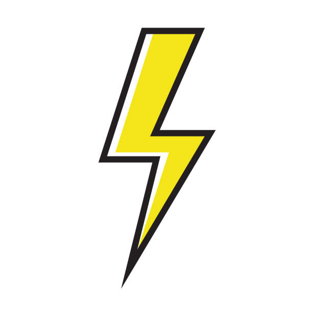 전기 아이콘 - lightning stock illustrations