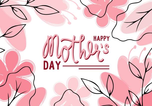 ÐÐÐÐÐÐ  ÑÐ°Ð±Ð»Ð¾Ð½ Mother's Day floral abstract banner, modern template with  flower and leaves, vector illustration mother borders stock illustrations