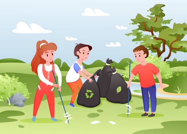 Kids Cleaning Park Illustrations, Royalty-Free Vector Graphics & Clip ...