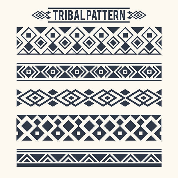 ETHNIC TRIBAL PATTERN Ethnic Tribal Pattern Decoration indigenous culture stock illustrations