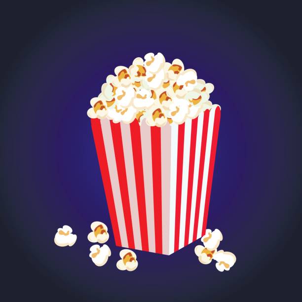 ÐÑÐ½Ð¾Ð²Ð½ÑÐµ RGB Carton bowl full of popcorn and paper glass of drink.vector popcorn stock illustrations