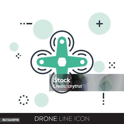 istock DRONE LINE ICON 861560898
