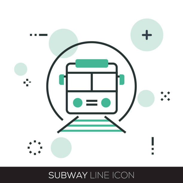 stockillustraties, clipart, cartoons en iconen met metro lijn pictogram - train travel
