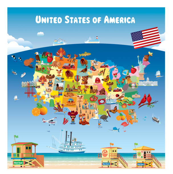 USA POSTER USA MAP POSTER
I have used 
http://legacy.lib.utexas.edu/maps/united_states/us_general_reference_map-2003.pdf address as the reference to draw the basic map outlines with Illustrator CS5 software, other themes were created by 
myself. florida beaches map stock illustrations