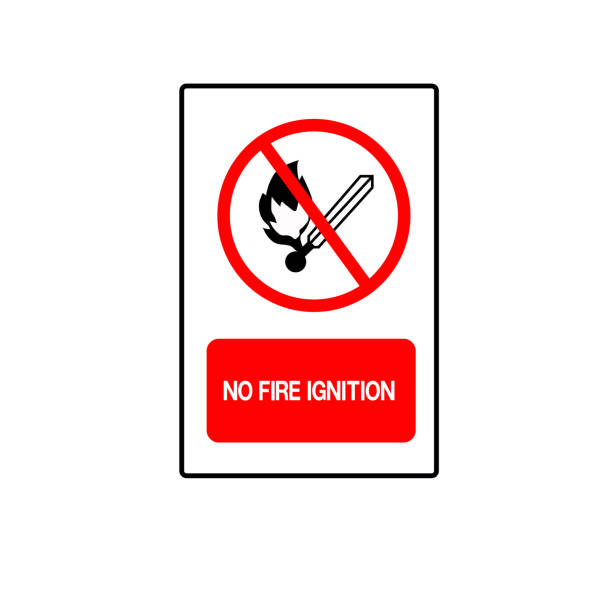 03-No Fire Ignition Symbol Sign, Vector Illustration, Isolate On White Background Label . vector art illustration