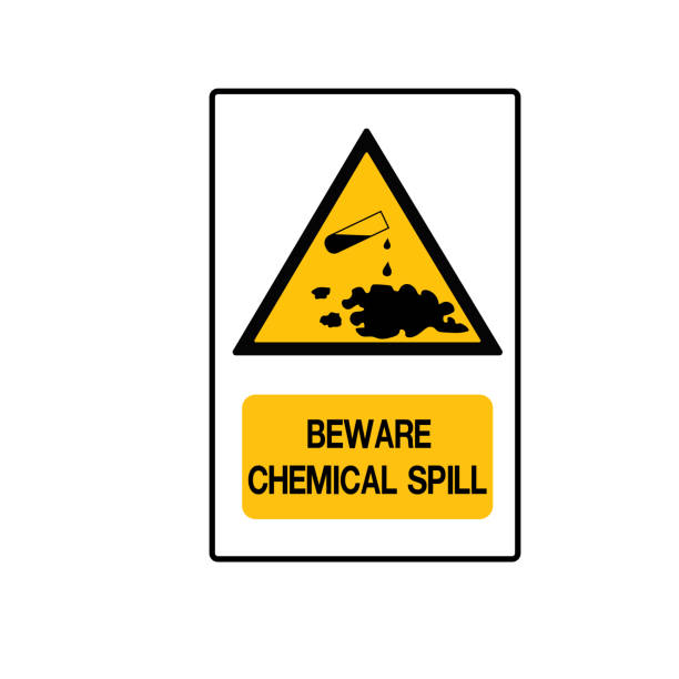 04-Beware Chemical Spill Symbol Sign ,Vector Illustration, Isolate On White Background Label . vector art illustration