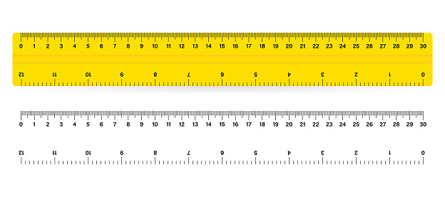 30cm Measure Tape ruler school metric measurement. Metric ruler.