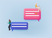 3d Chat bubble. Talk, dialogue, messenger or online support concept.