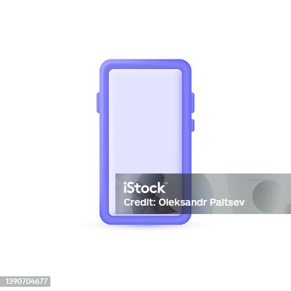 istock 3d mobile phone icon in cartoon minimal style. 1390704677