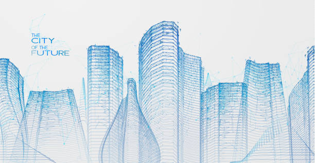 3 d 多角形都市、未来、未来的なコンセプト - 未来都市点のイラスト素材／クリップアート素材／マンガ素材／アイコン素材