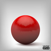 3d red ball