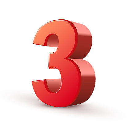 3d Shiny Red Number 3 Stock Illustration - Download Image Now - iStock