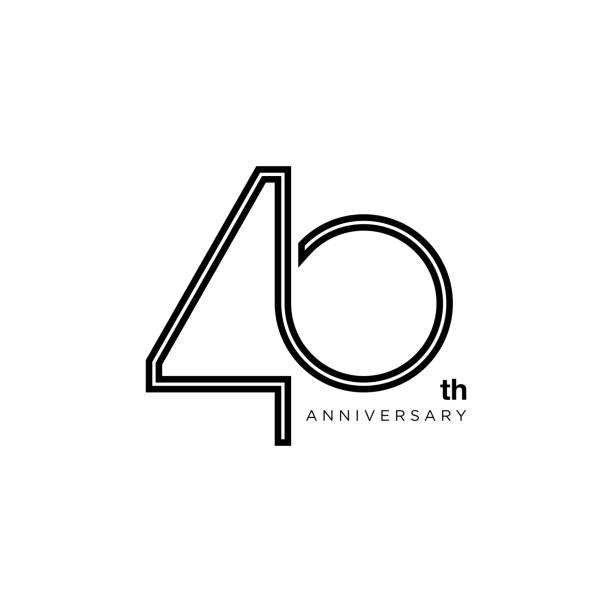 40th Anniversary type Design vector art illustration
